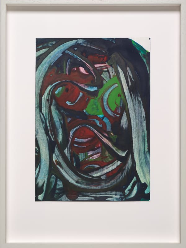 Albrecht Schnider Ohne Titel, 2022 Acrylic on paper Paper size: 21 x 14 cm | 8 1/4 x 5 1/2 in Framed dimensions: 31.4 x 23.3 x 3.5 cm | 12 3/8 x 9 1/8 x 1 3/8 in