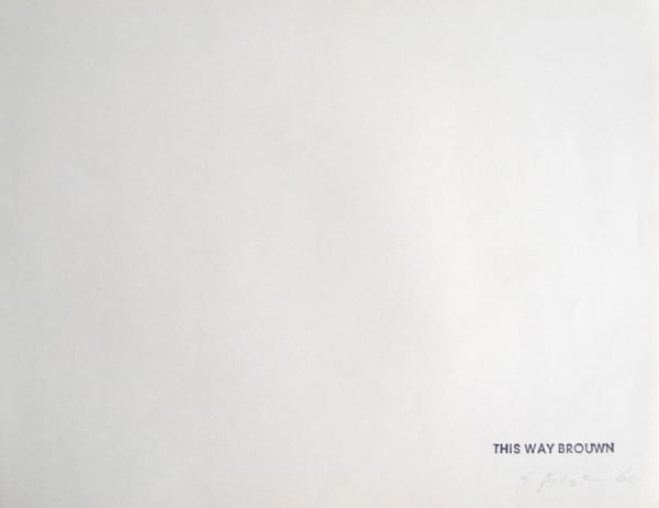 Stanley Brouwn, This Way Brouwn, 1962