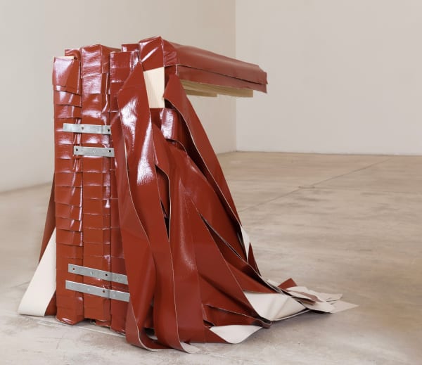 Angela de la Cruz, Barricade (English Red / Venetian Red), 2023