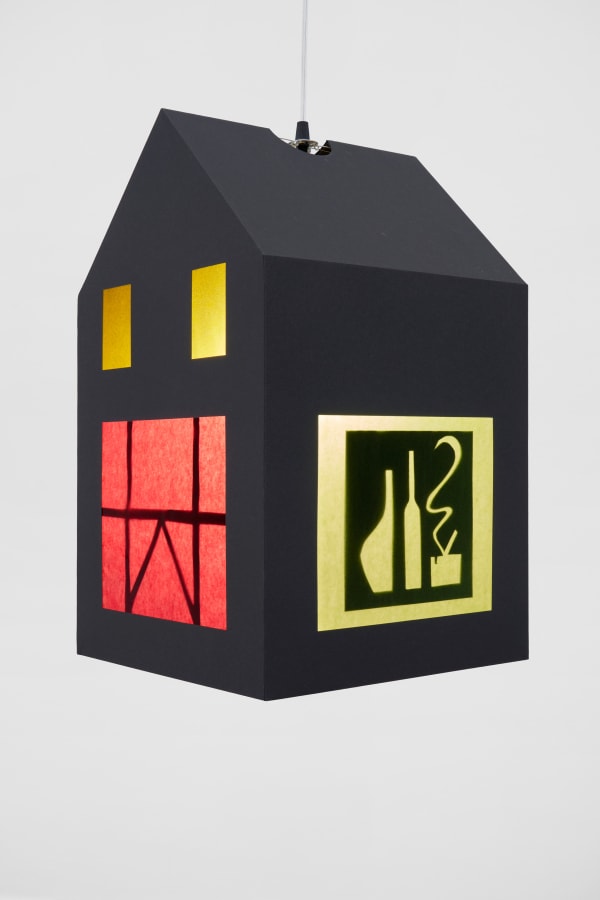 Julian Irlinger Laterne, Laterne, 2025 Cardboard, transparent paper, cable, lightbulb 50 x 30 x 30 cm 19 3/4 x 11 3/4 x 11 3/4 in