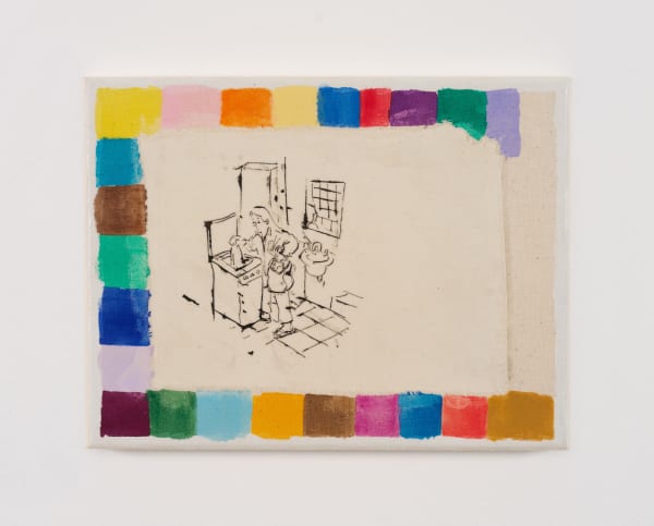 Cosima zu Knyphausen Color, 2024 Ink, fabric and vinyl paint on canvas 24 x 31 cm 9 1/2 x 12 1/4 in