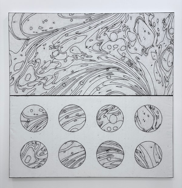 Matt Mullican, Untitled (Behind the picture and details, b&w), 2021