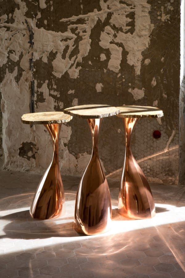 Philippe Hiquily, Henri Samuel side tables, 1975