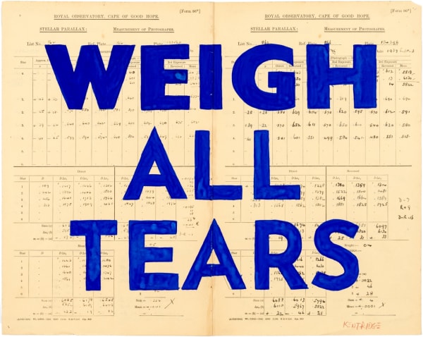 William Kentridge, Weigh All Tears, 2020