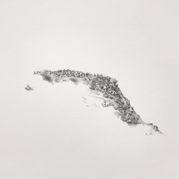 Alannah Robins, Over Your Cities Grass Will Grow. Dún, stone fort, Lettergesh, Connemara, iron age, 500BC-500AD 53°35’36.8”N 9°50’35.2” W, 2023