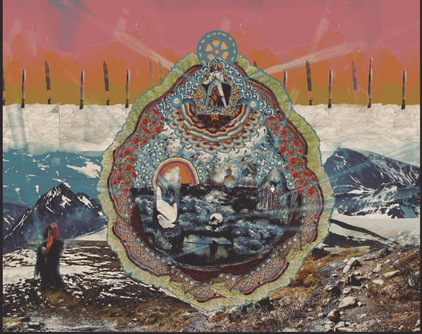 Valeria Montti Colque, Picknick vid bergets fot / Picnic Below the Mountain), 2021