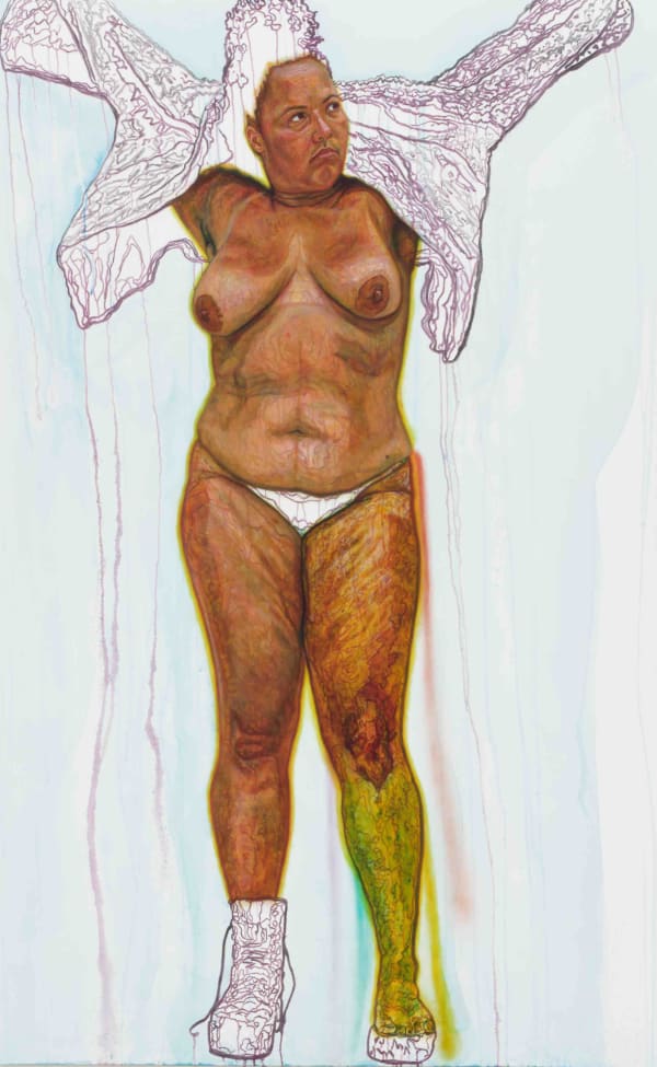 Cecilia Ulfsdotter Klementsson, Naked Drag; Artimus / middle panel of triptych, 2022