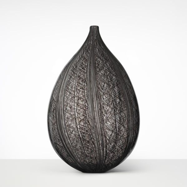 glasobjekt, droppformad, randig