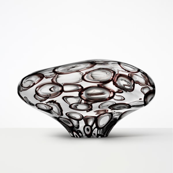 glasobjekt, svampformad, prickig