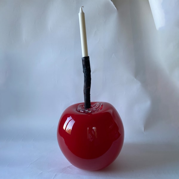 glasobjekt, körsbär