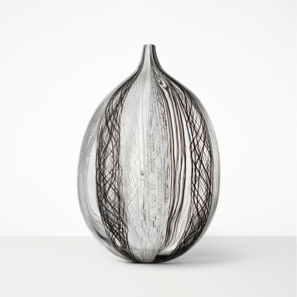 glasobjekt, droppformad, randig