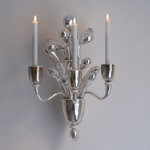 lampett, spegelglas, levande ljus