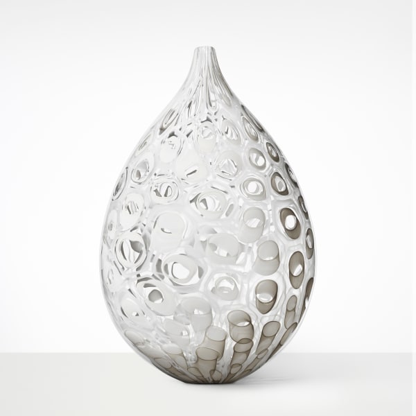 glasobjekt, droppformad, prickig