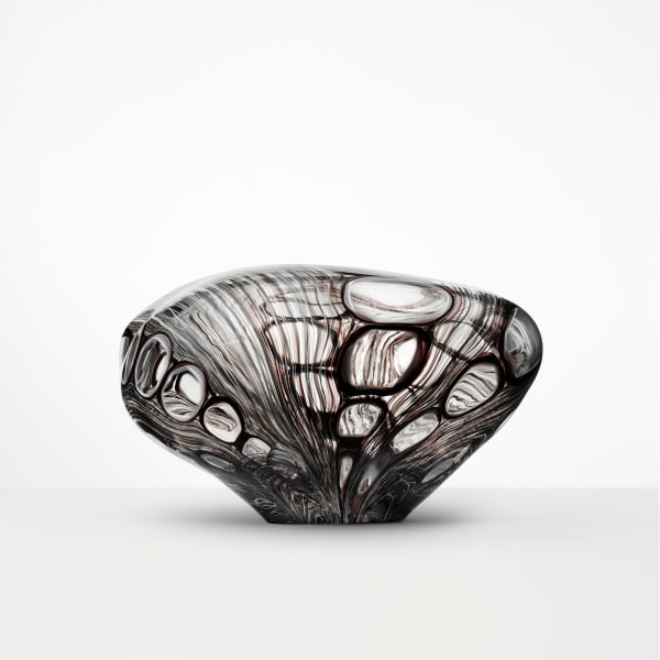 glasobjekt, svampformad, prickig