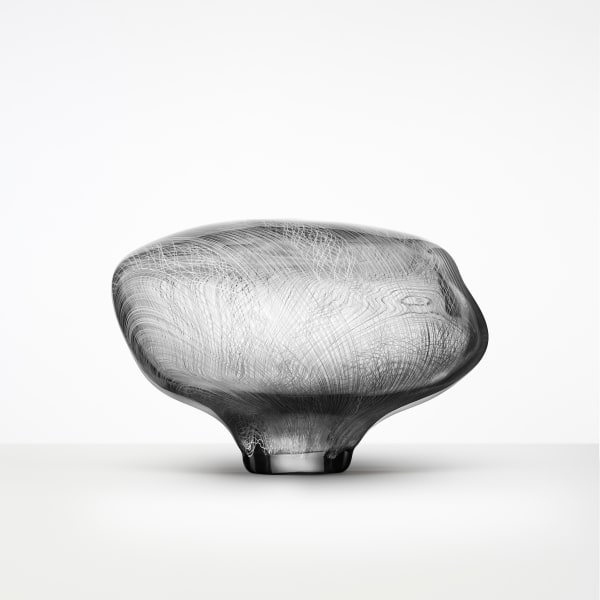 glasobjekt, svampformad, randig