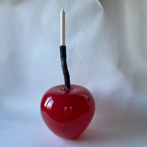 glasobjekt, körsbär