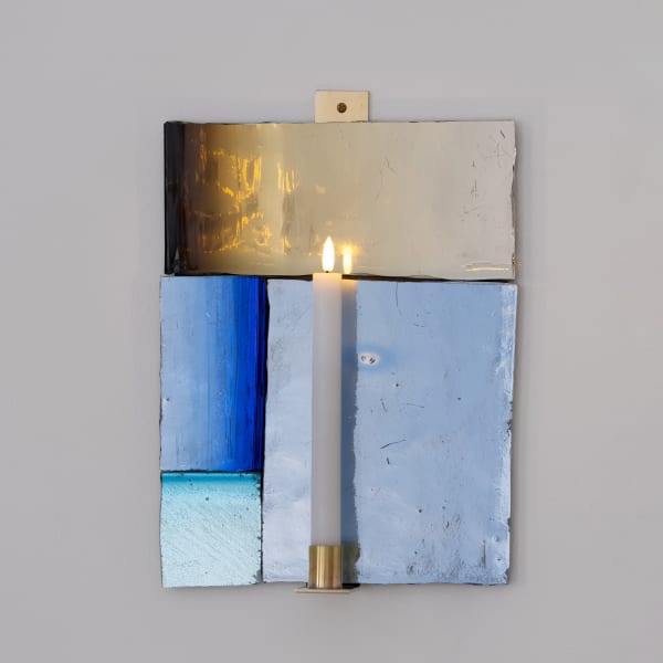 lampett, spegelglas, levande ljus