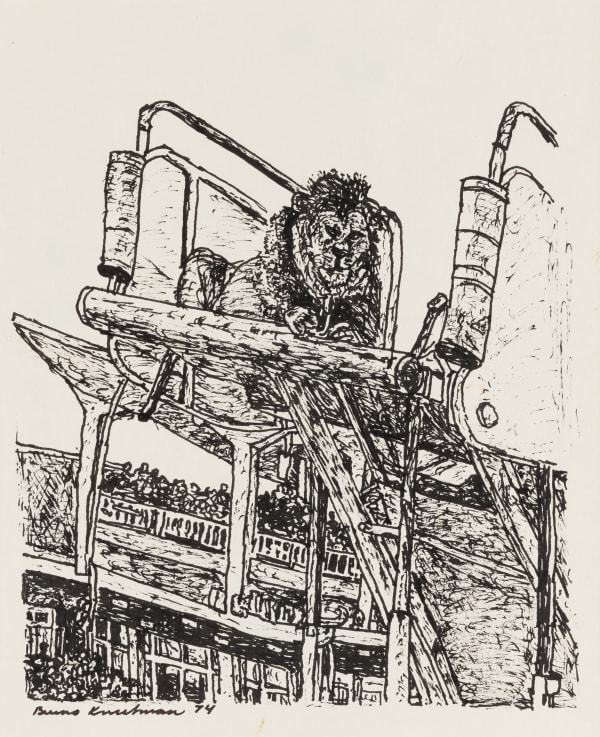 Bruno Knutman, Lejon på flygplats / Lion at Airport, 1974