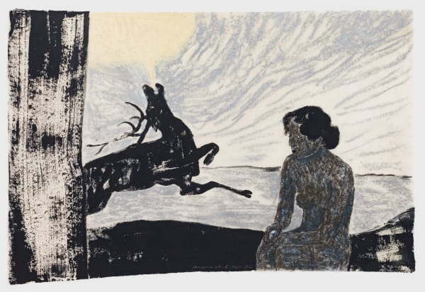 Mamma Andersson, Flicka och Hjort / Girl and Deer, 2022