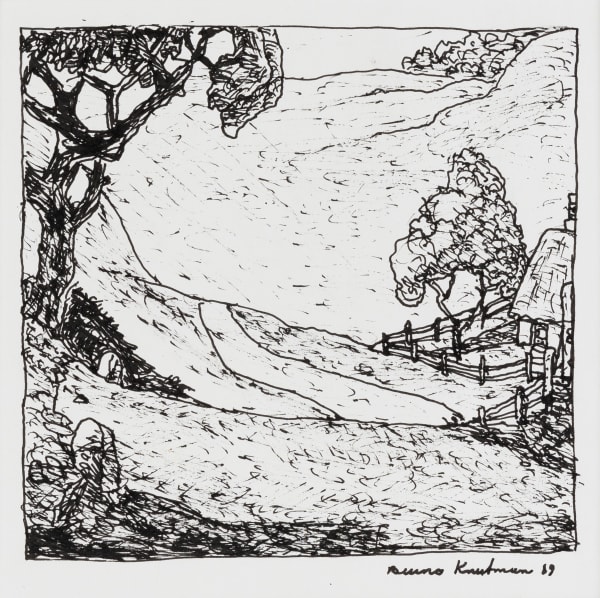 Bruno Knutman, Landskap med väg / Landscape with Road, 1989