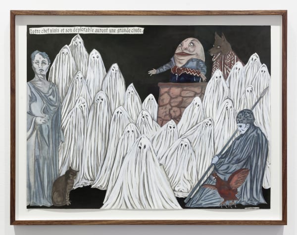 Marcel Dzama, Deplorables and Their Simpleton Leader will have a Great Fall, 2017