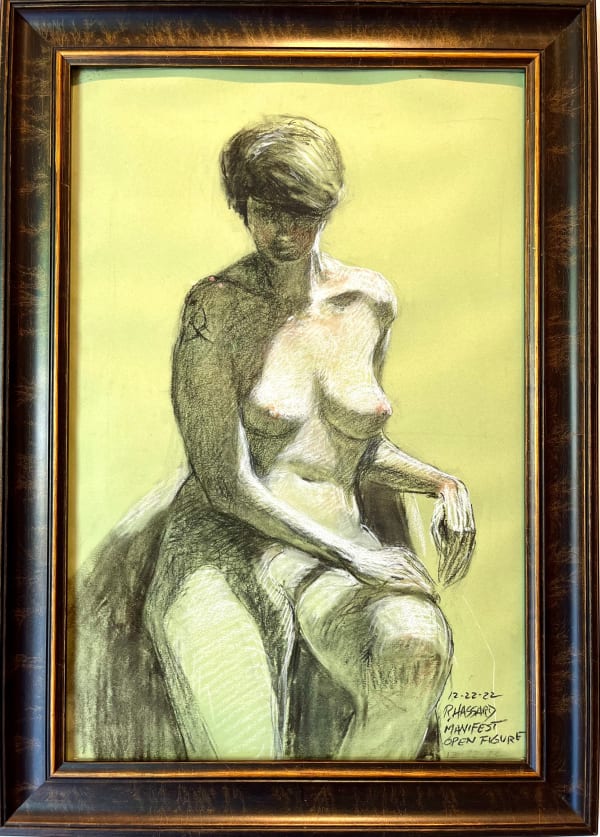 Ray Hassard Classic Beauty Charcoal Pencil on Paper 17.5" x 11.5"