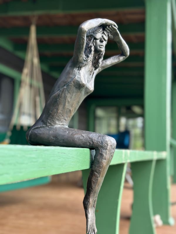Goody-B Wiseman Looking Out to Sea (Big Swimmer) 1, 2023 Bronze 20 x 4 x 9 in.