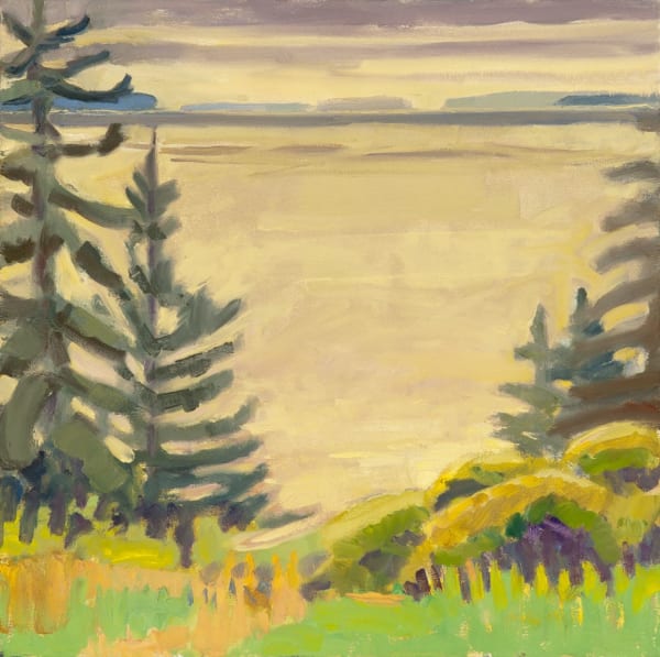 Louise Bourne Bear Island Yellow Mornings Oil on Canvas 20 x 20 x 1.5 in.