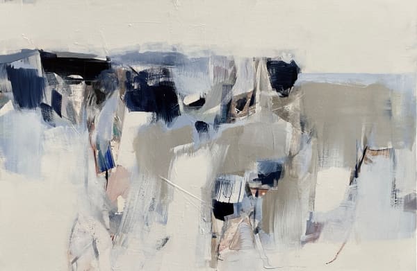 Hannah Bureau Blue One, 2022 Oil and Acrylic on Linen 24 x 36 x 1.5"