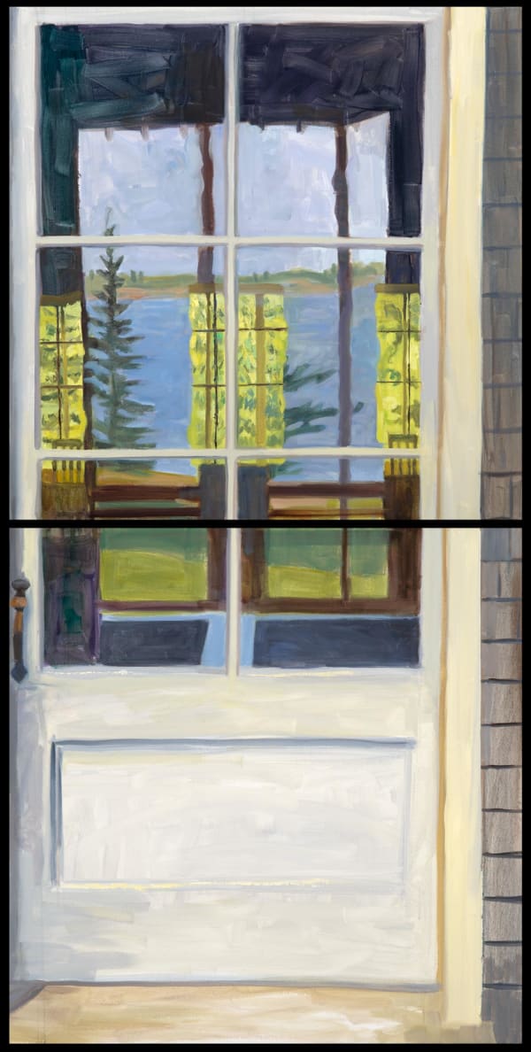 Louise Bourne Through and Beyond Diptych, 2021 Oil on Canvas 60x30x1.5"