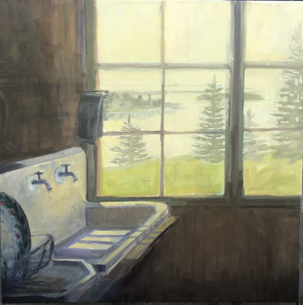Louise Bourne Sink in Yellow Light, 2021 Oil on Canvas 30 x 30 x 1.5"