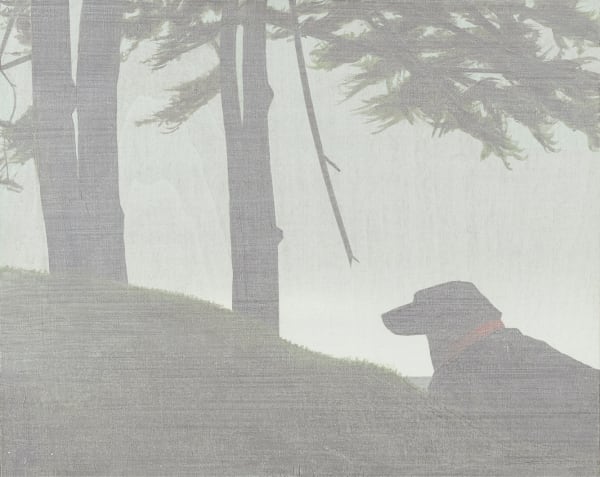 Emily Pettigrew, Black Dog in Island Fog, 2020