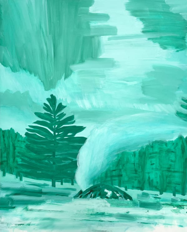 Cathleen Daley Slow Burn Green, 2024 Oil on Panel 30x24x1.5"