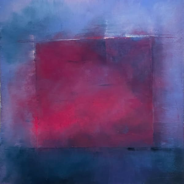 Amy Bernhardt, Wind the Clock - Blue with Crimson, 2025