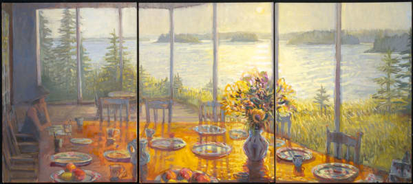 Louise Bourne, Sunflowers on the Porch, 2023