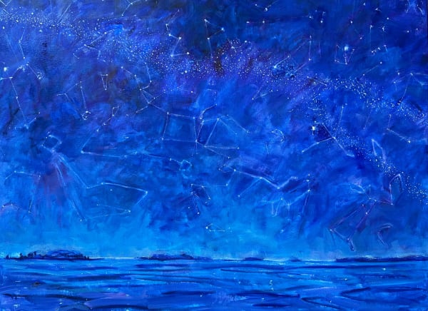 Louise Bourne Swim East, 2024 Oil on Canvas 36x48x1.5"