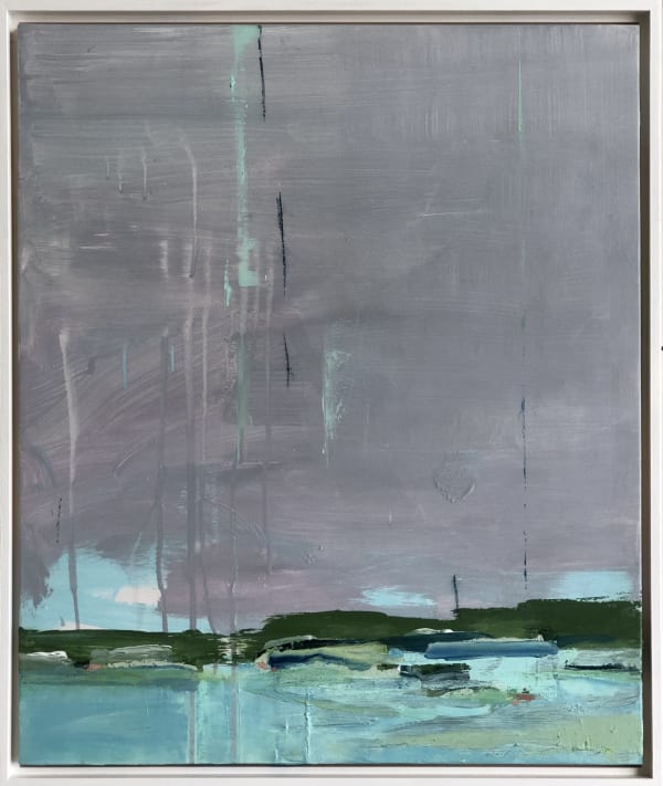 Johanna Reynolds The Shore, 2022 Oil, acrylic chalk pastel on panel 24x20x1"