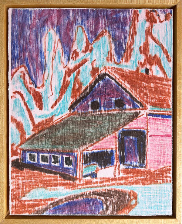 Tessa Greene O'Brien Eastport Monoprint Purple Sky, 2024 Pastel Monoprint on Paper Mounted on Panel 10x8x1