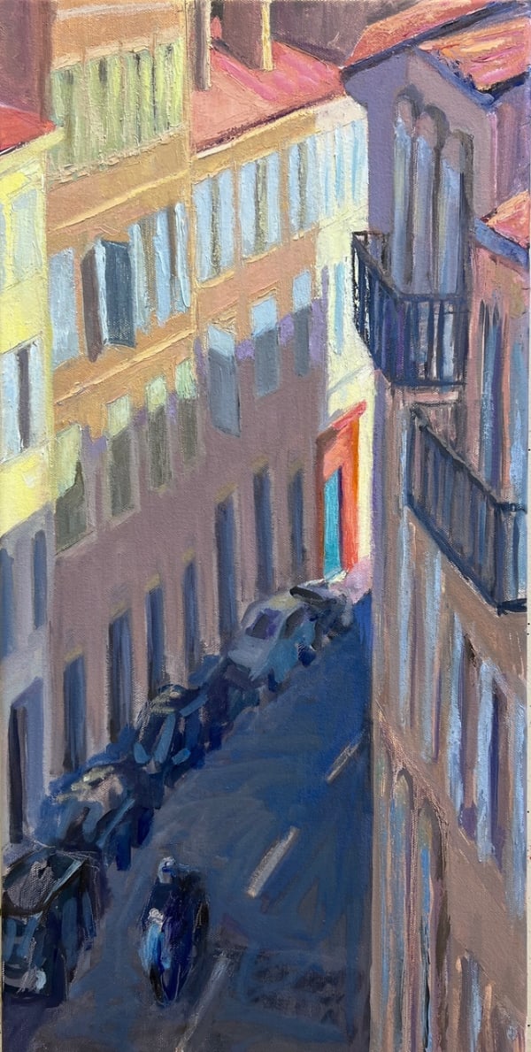 Louise Bourne Morning Shadows, Endoume, 2025 Oil on Canvas 24x12x1.5"