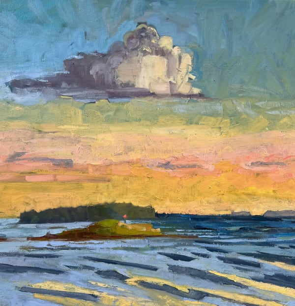 Louise Bourne Green Ledge, Resolution, Cloud, 2022 Oil on Canvas 24 x 24 x 1.5 in.