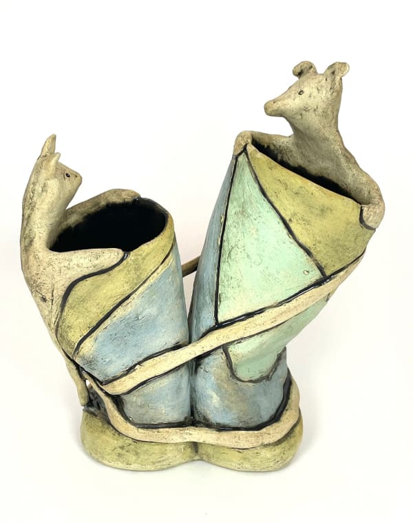 Marcie Jan Bronstein Play Date, 2024 Stoneware, handbuilt, thrown, slips 5 x 8"