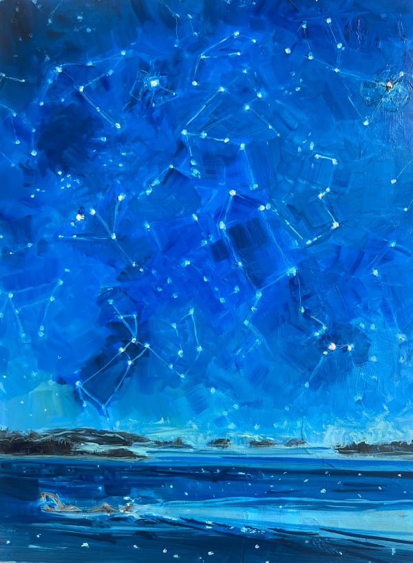 Louise Bourne Night Swim, 2023 Oil on Canvas 16 x 12 x 1.5 in.