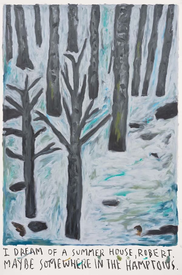 Rinus Van de Velde I dream of a summer house, ..., 2025 oil pastel on paper 110 x 73 cm 129 x 92 x 5 cm artist frame