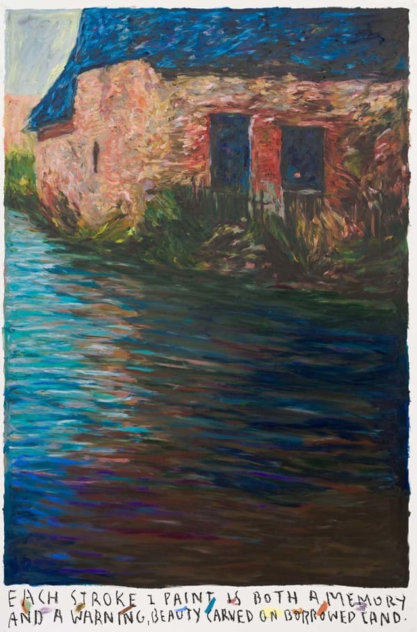 Rinus Van de Velde Each stroke I paint ..., 2025 oil pastel on paper 110 x 73 cm 129 x 92 x 5 cm artist frame