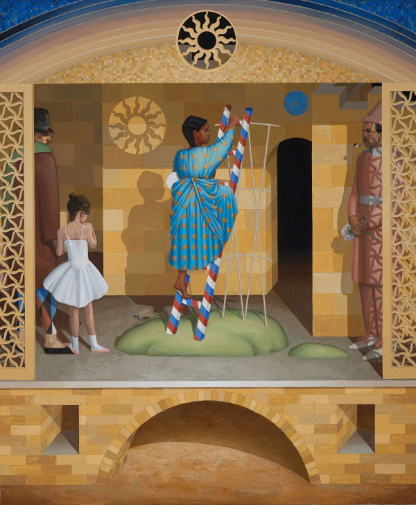 Christian Hidaka Scène dorée, 2023 oil tempera on linen 200 x 165 cm