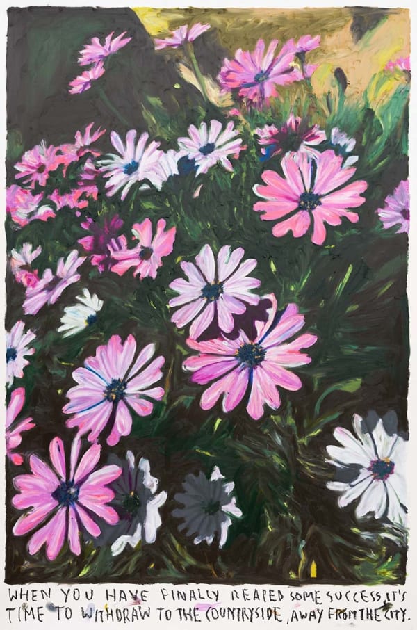 Rinus Van de Velde When you ﬁnally reaped some success ..., 2025 oil pastel on paper 110 x 73 cm 129 x 92 x 5 cm artist frame