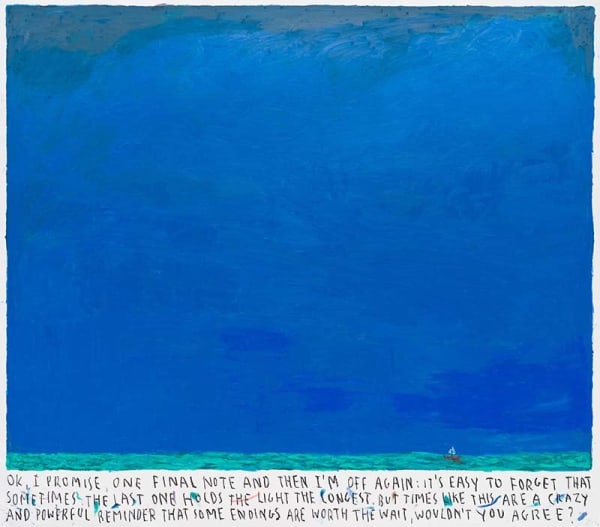 Rinus Van de Velde Ok, I promise, one ﬁnal note and then I am off again. ..., 2025 oil pastel on paper 162 x 185 cm 170 x 193 x 5 cm artist frame