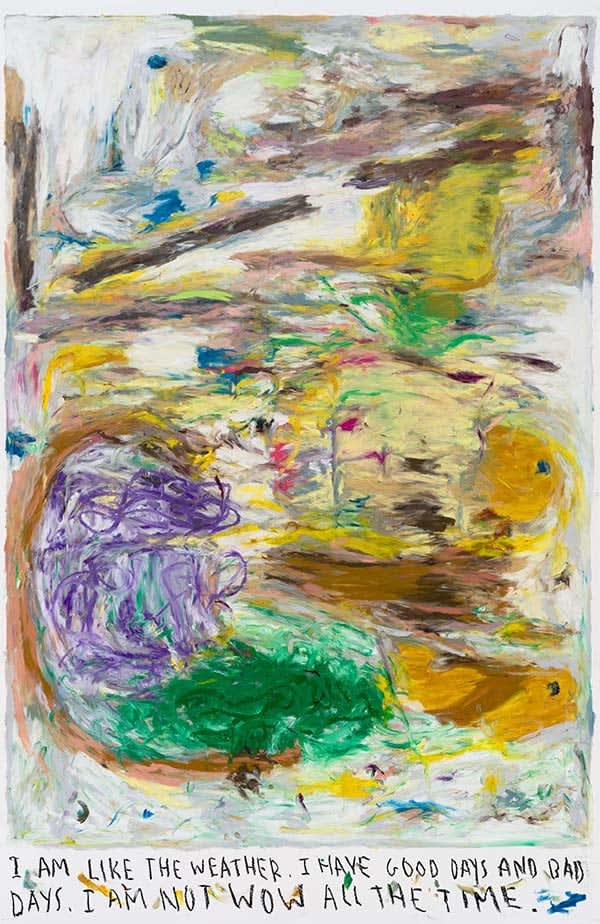 Rinus Van de Velde I am like the weather. ..., 2025 oil pastel on paper 172 x 112 cm 191 x 131 x 5 cm artist frame