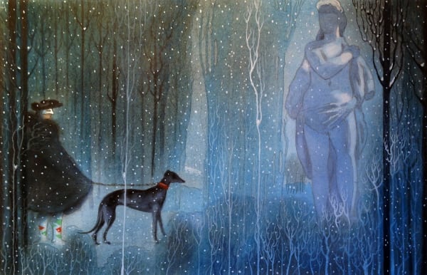 Ian Beck, Harlequin and Greyhound in the Old Park