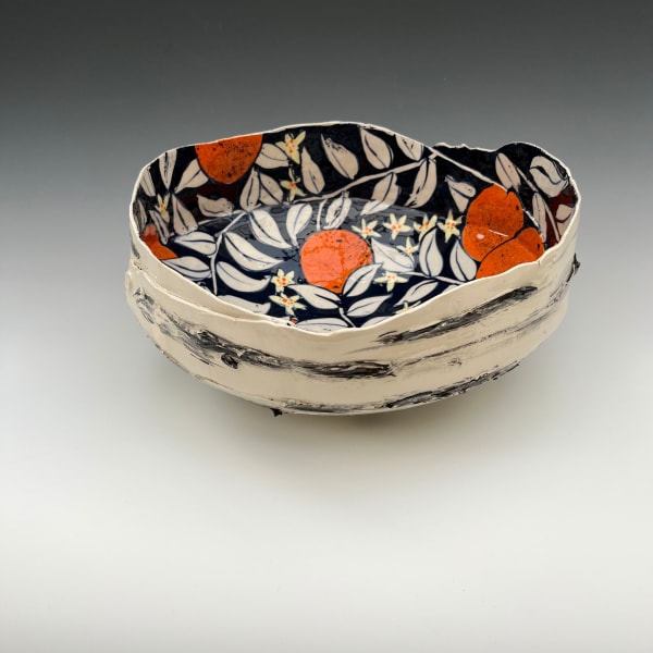 Elaine King, Wrapped Birch with Oranges Bowl , 2023